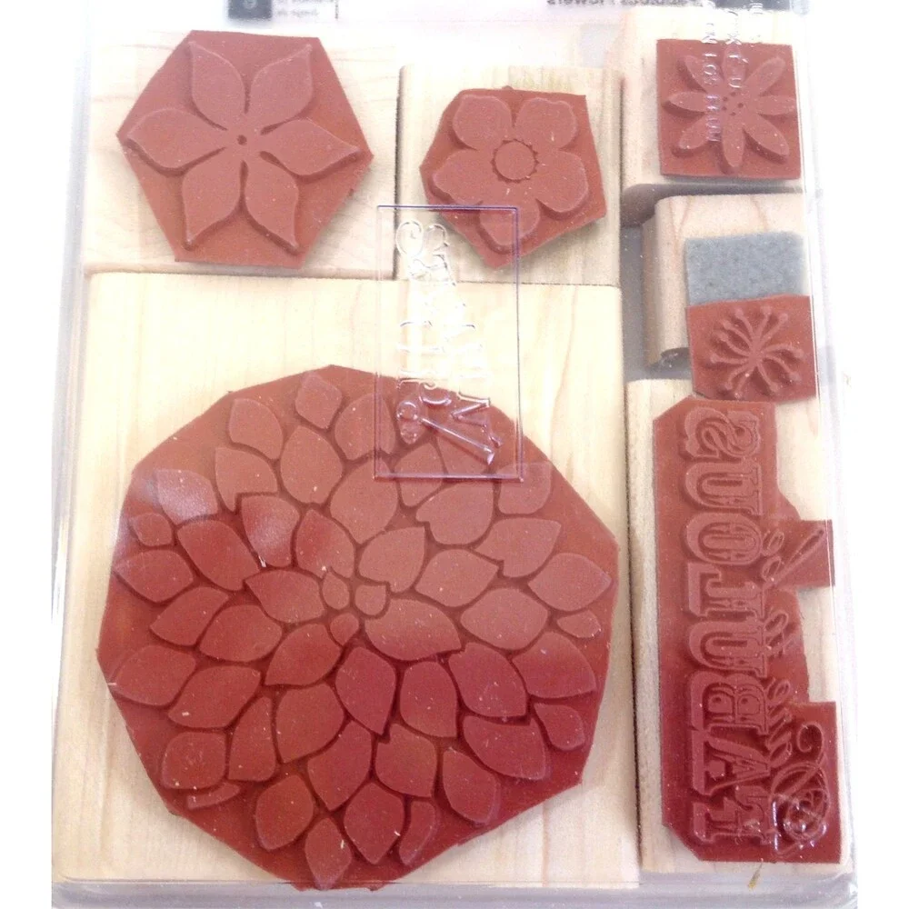 Stampin’ Up! Fabulous Flowers #109343 Set of 6 Tags Un-Used Open Box Mounted Ret